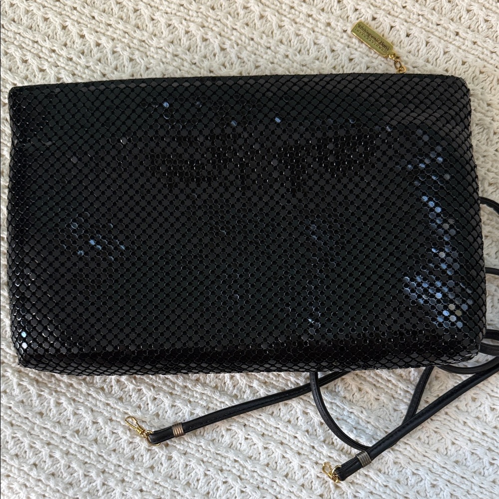 Like New Vintage Whiting & Davis Shimmering Black Mesh Wristlet